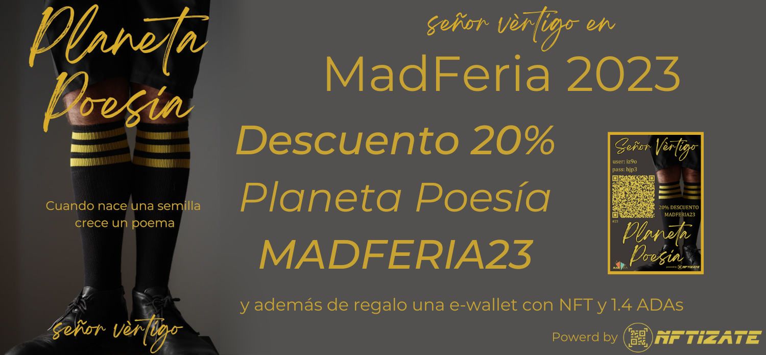 banner madferia 2023 mister vertigo teatro acude a la feria con NFTGifits, marketing difital de NFTizate