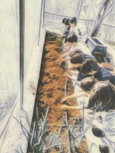 el peque huerto de navalazarza. Hoy limpieza de invernadero y abonado del mismo